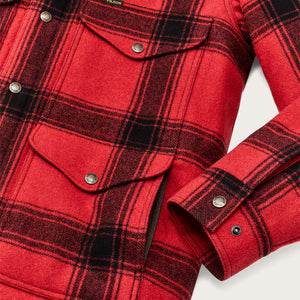 Giacca cruiser isolante spokane di Filson | Red / black windowpa (Red)