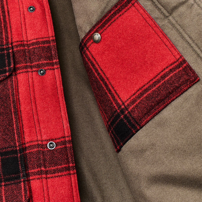 Giacca cruiser isolante spokane di Filson | Red / black windowpa (Red)
