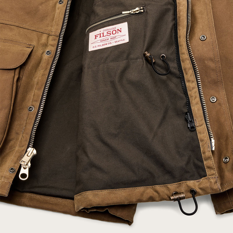 Lined tin cloth field jacket by Filson | Dark tan (Brown)