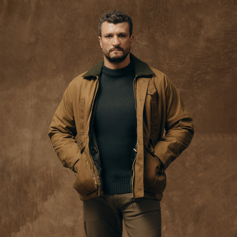 Lined tin cloth field jacket by Filson | Dark tan (Brown)