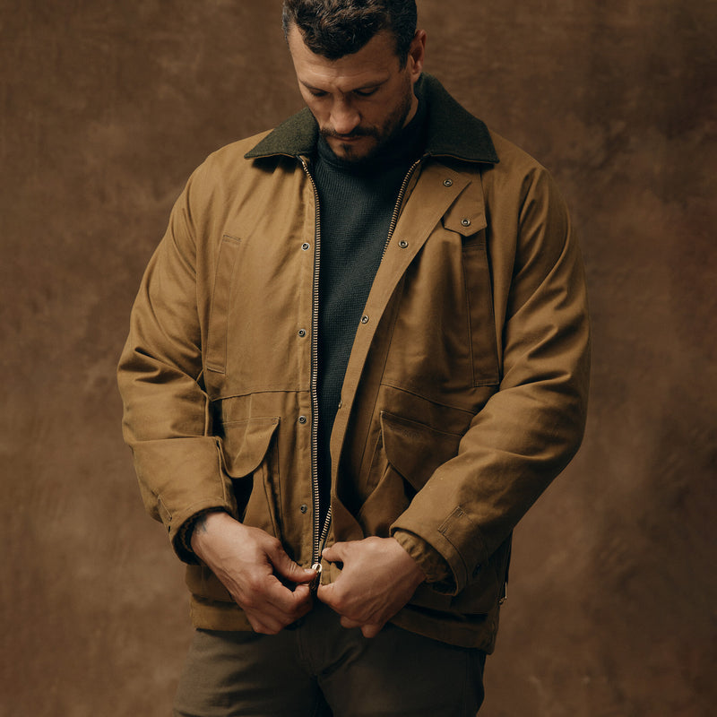 Lined tin cloth field jacket by Filson | Dark tan (Brown)