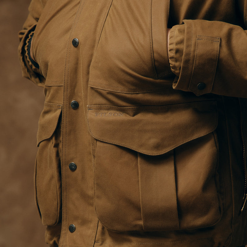 Lined tin cloth field jacket by Filson | Dark tan (Brown)