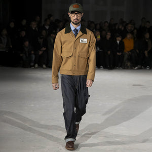 Giacca da lavoro filson x junya watanabe di Filson | Beige / navy green (Beige)