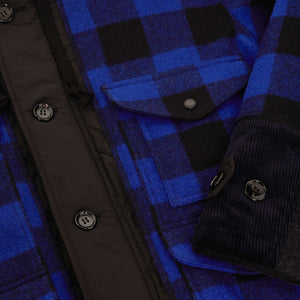 Giacca imbottita in lana a quadri filson x junya watanabe di Filson | Black / navy black (Blue)