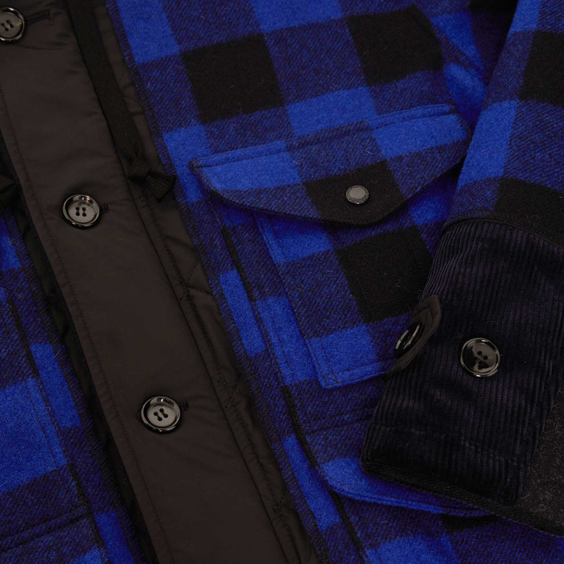 Giacca imbottita in lana a quadri filson x junya watanabe di Filson | Black / navy black (Blue)