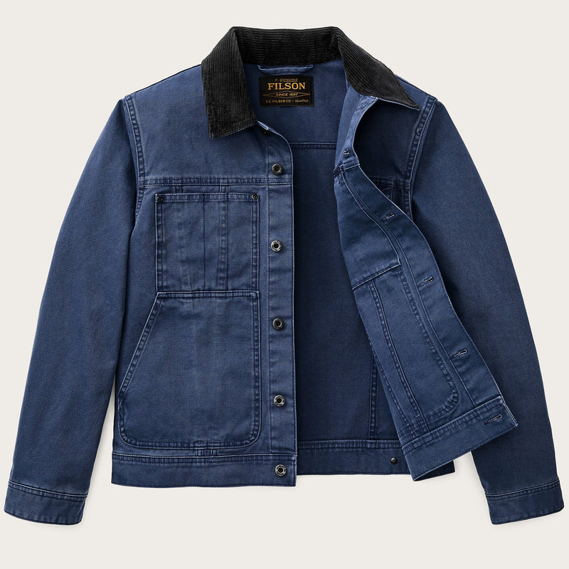 Rustic canvas short cruiser jacket by Filson | Indigo (Blue)