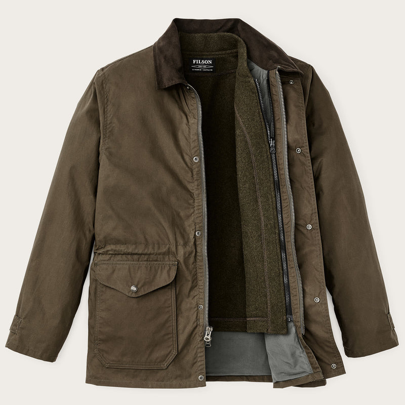 Dry wax mile marker coat par Filson | Burnt olive (Green)