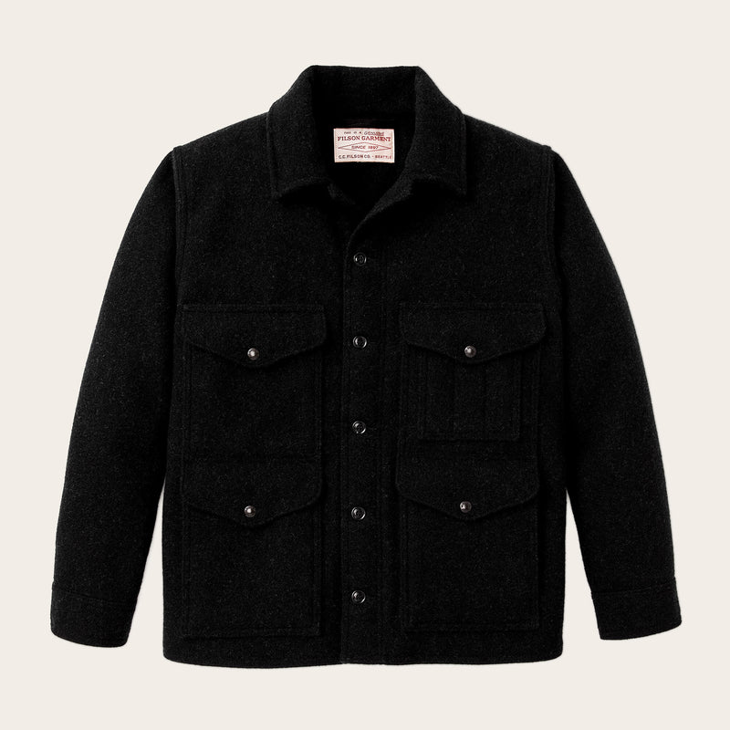 Mackinaw wool cruiser jacket by Filson | Charcoal (Black)
