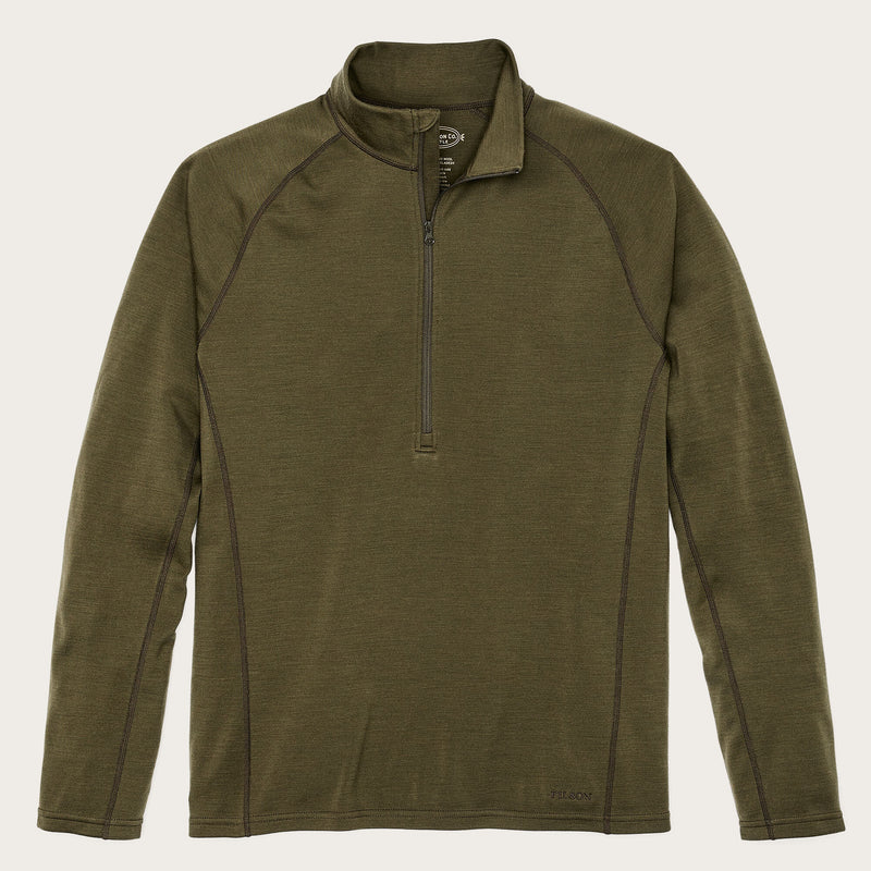 400g merino wool half-zip by Filson | Dark olive (Green)