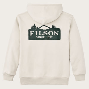 Sweat à capuche prospector graphic par Filson | Cliff gray / scenic (Beige)