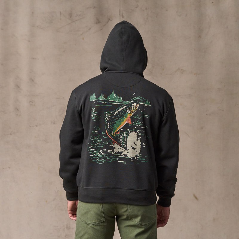 Trout graphic hoodie von Filson | Faded black (Black)