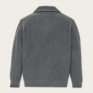 Vintage cotton shawl neck sweater par Filson | Charcoal (Gray)