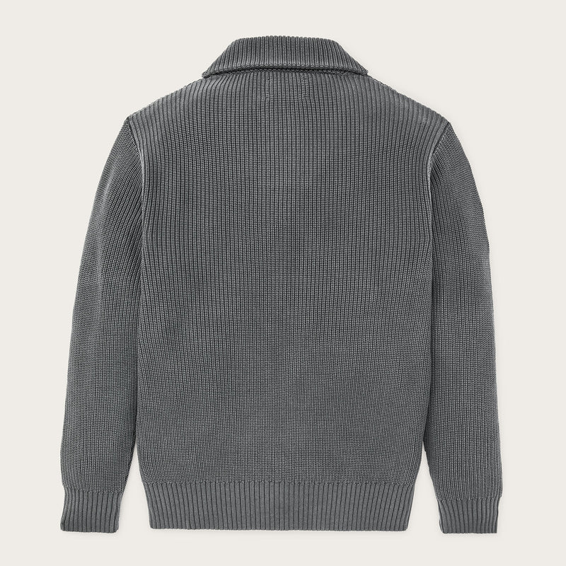 Vintage cotton shawl neck sweater par Filson | Charcoal (Gray)