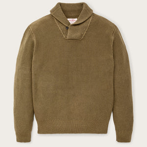 Vintage cotton shawl neck sweater par Filson | Cork (Beige)