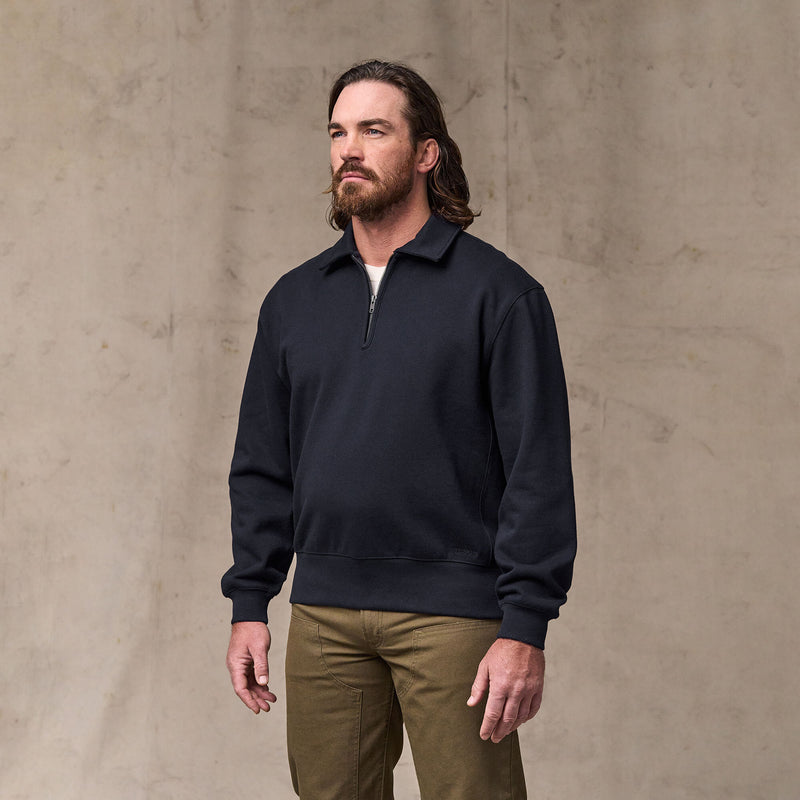 14-oz. heritage fleece quarter-zip by Filson | Dark indigo (Blue)