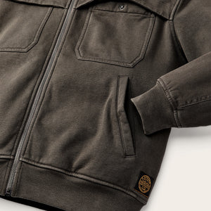 Field knit reinforced full-zip hoodie par Filson | Black olive (Brown)