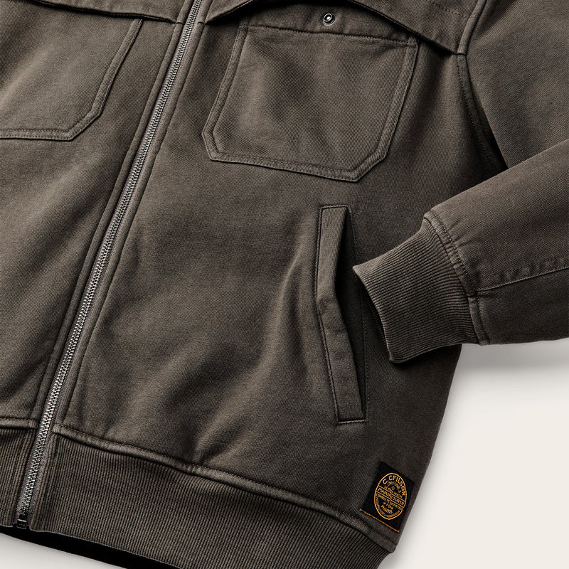 Field knit reinforced full-zip hoodie par Filson | Black olive (Brown)