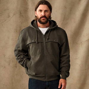 Field knit reinforced full-zip hoodie par Filson | Black olive (Brown)