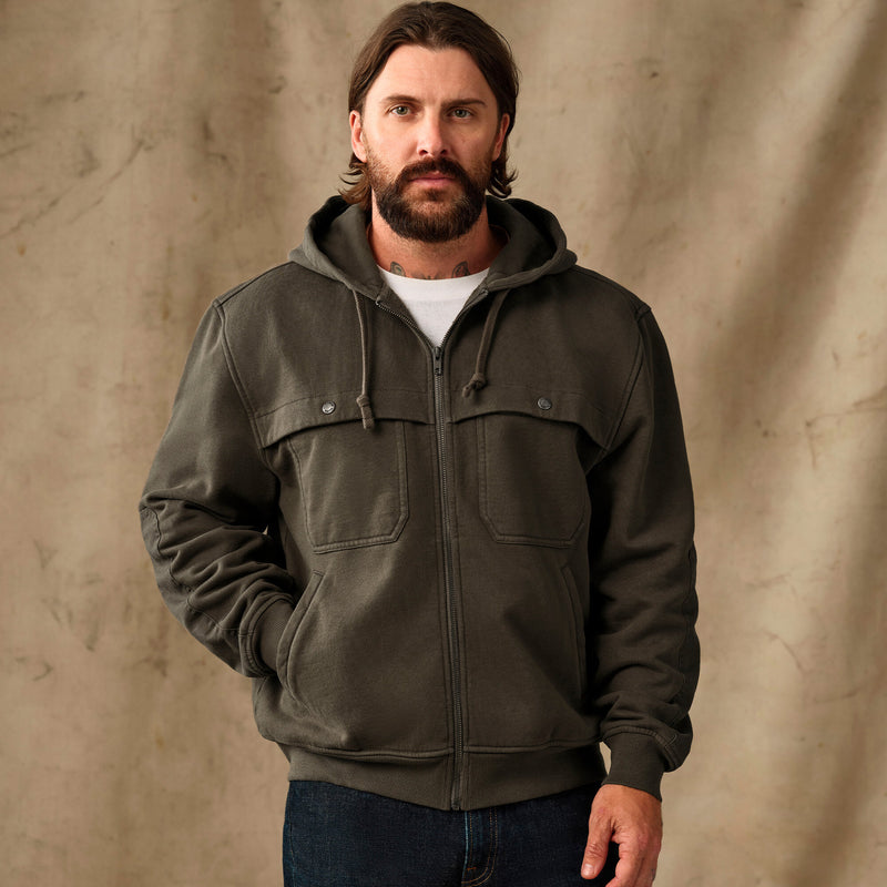Field knit reinforced full-zip hoodie par Filson | Black olive (Brown)