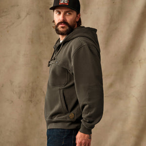 Field knit reinforced full-zip hoodie par Filson | Black olive (Brown)
