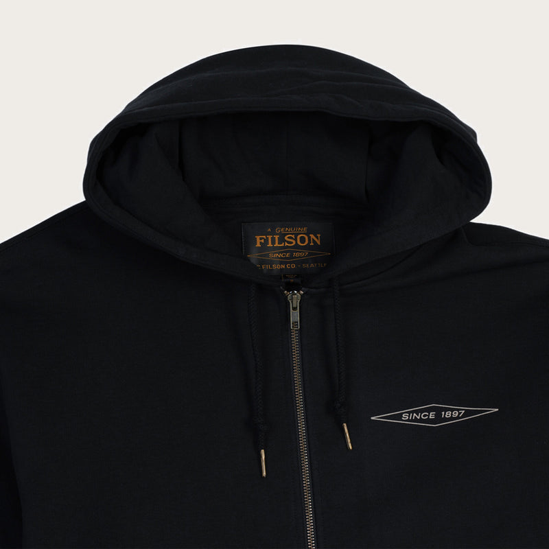 Outrider diamond full zip hood by Filson | Black (Black)