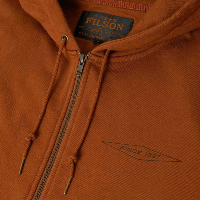 Outrider diamond full zip hood par Filson | Whiskey (Orange)