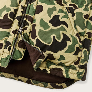 Waxed down vest by Filson | Tundra shrub camo (#32231e)