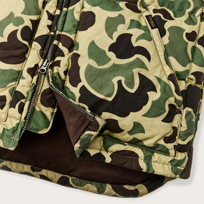 Waxed down vest by Filson | Tundra shrub camo (#32231e)