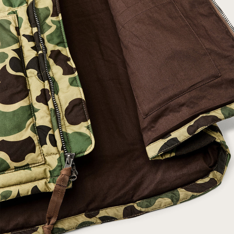 Waxed down vest by Filson | Tundra shrub camo (#32231e)