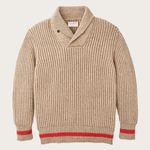 Bristol shawl neck sweater by Filson | Oatmeal heather / fl