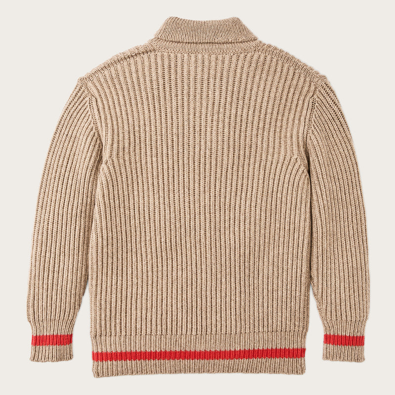 Bristol shawl neck sweater by Filson | Oatmeal heather / fl