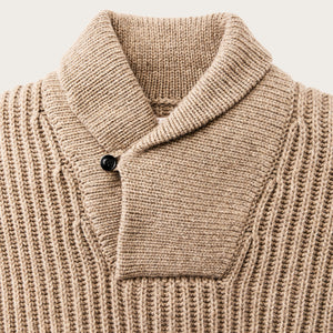 Bristol shawl neck sweater by Filson | Oatmeal heather / fl