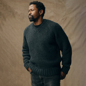 3-gauge alpaca blend sweater di Filson | Black heather (Gray)