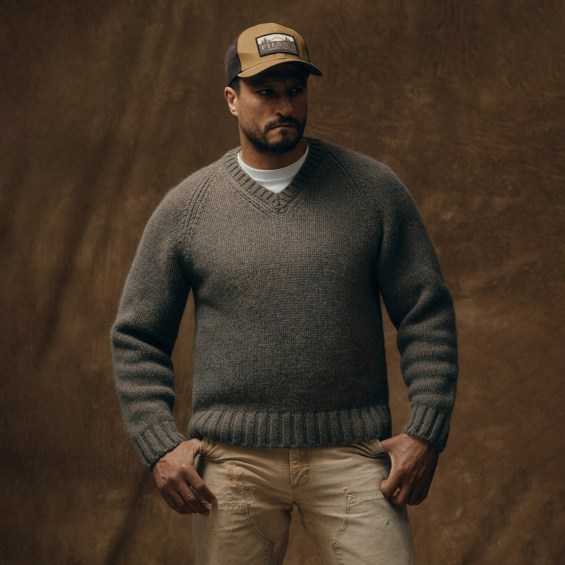 3-gauge alpaca blend sweater von Filson | Bark heather
