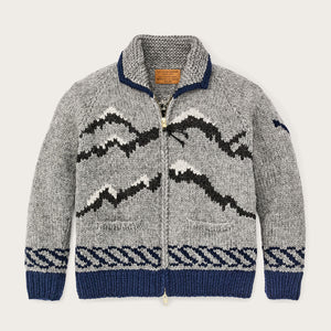 Handmade full-zip sweater di Filson | Heather gray / fishing boat (Gray)
