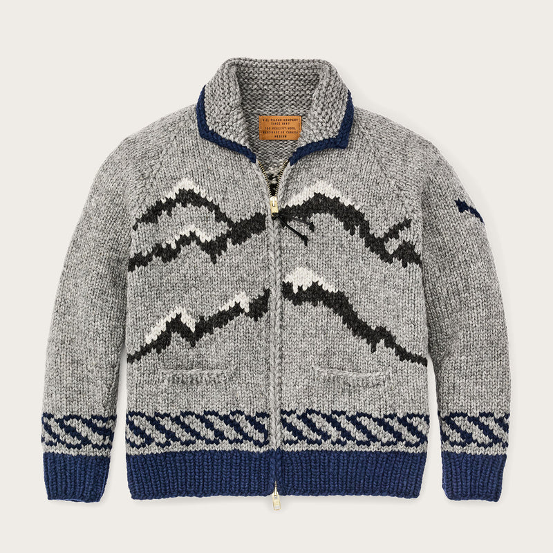 Handmade full-zip sweater di Filson | Heather gray / fishing boat (Gray)