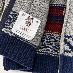 Handmade full-zip sweater di Filson | Heather gray / fishing boat (Gray)