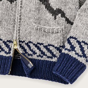 Handmade full-zip sweater di Filson | Heather gray / fishing boat (Gray)