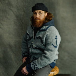 Handmade full-zip sweater di Filson | Heather gray / fishing boat (Gray)