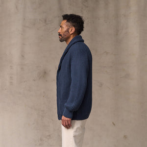 Fisherman rib cotton cardigan by Filson | Navy (Blue)