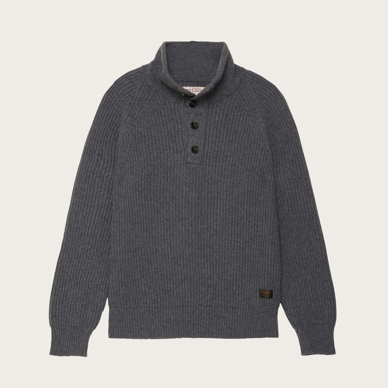 Cascade rib button up sweater von Filson | Medium grey melange (Gray)
