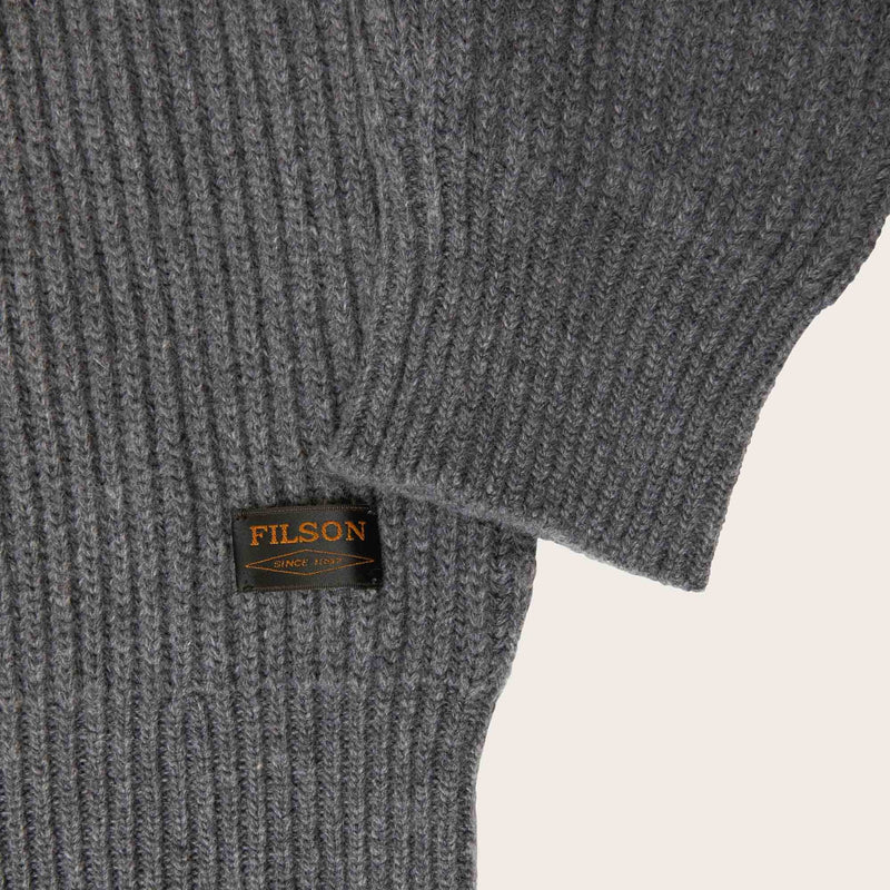 Cascade rib button up sweater von Filson | Medium grey melange (Gray)
