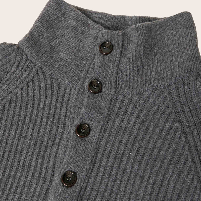 Cascade rib button up sweater von Filson | Medium grey melange (Gray)
