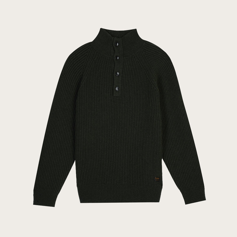 Cascade rib button up sweater by Filson | Pine green (Green)