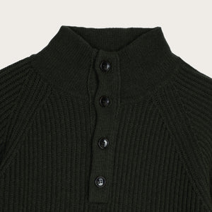 Cascade rib button up sweater by Filson | Pine green (Green)