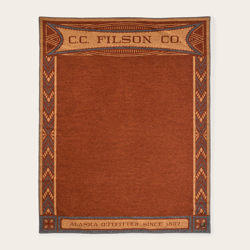 Jacquard wool-blend blanket von Filson | Heathered black / picante (Brown)