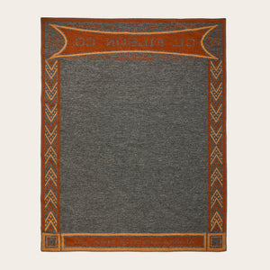 Jacquard wool-blend blanket von Filson | Heathered black / picante (Brown)
