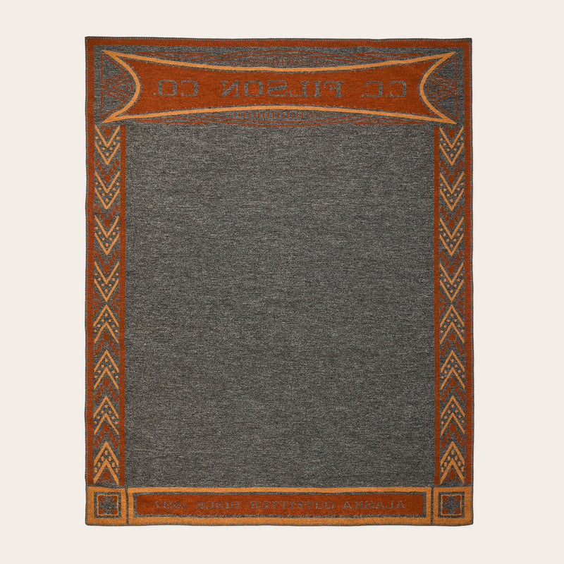 Jacquard wool-blend blanket von Filson | Heathered black / picante (Brown)