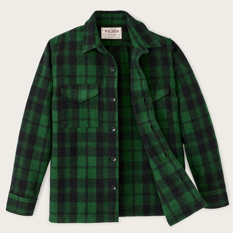 Surchemise jac-shirt en laine by Filson | Green / black plaid (Green)