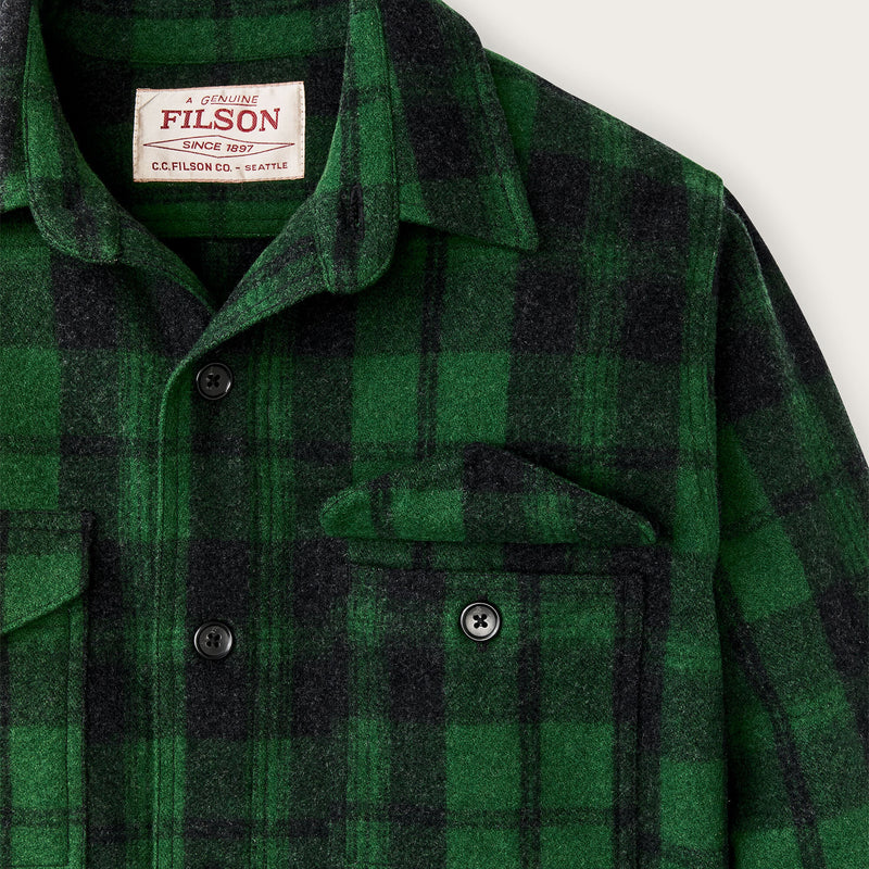 Surchemise jac-shirt en laine by Filson | Green / black plaid (Green)